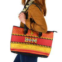 Zimbabwe Cricket Leather Tote Bag African Heritage Stripes Style - Wonder Print Shop