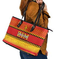 Zimbabwe Cricket Leather Tote Bag African Heritage Stripes Style - Wonder Print Shop