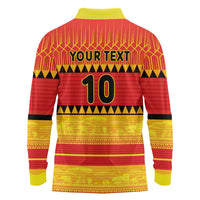 Custom Zimbabwe Cricket Long Sleeve Polo Shirt African Heritage Stripes Style - Wonder Print Shop