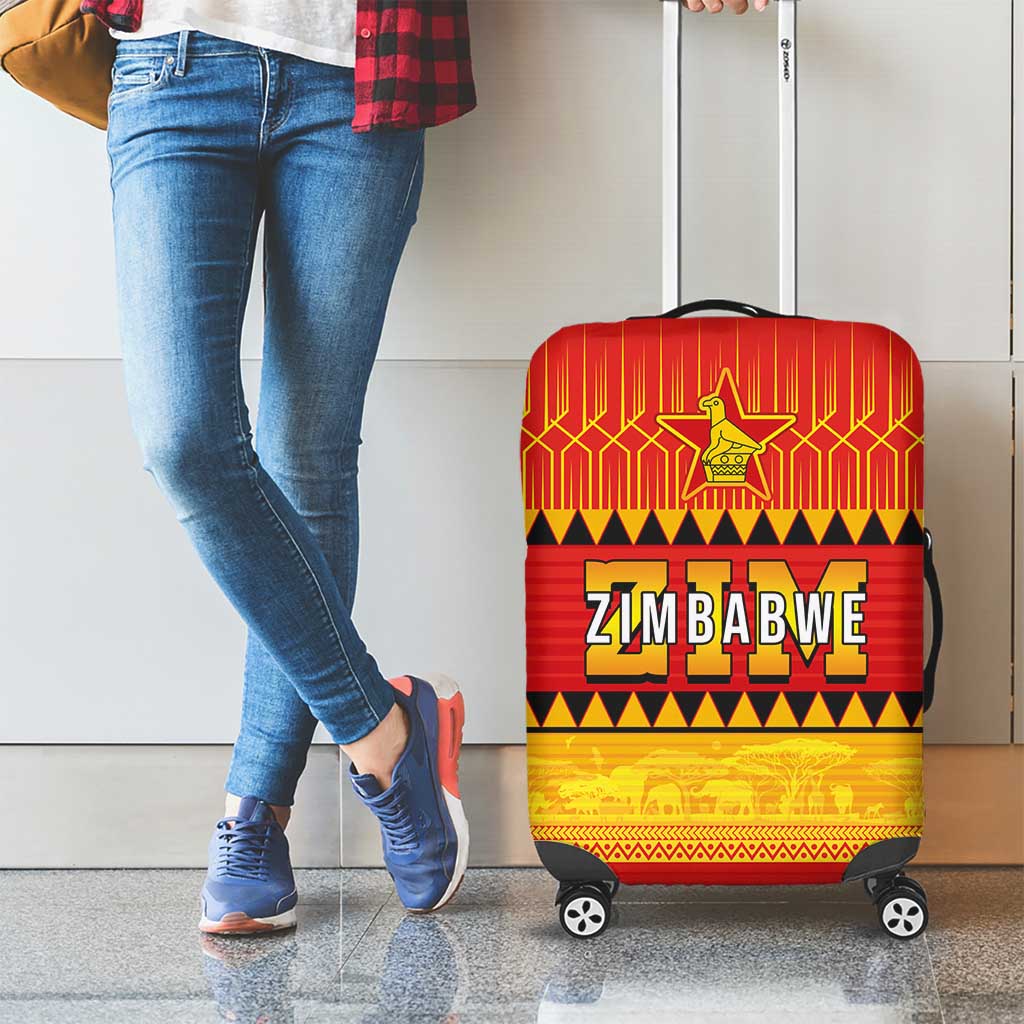 Zimbabwe Cricket Luggage Cover African Heritage Stripes Style - Wonder Print Shop