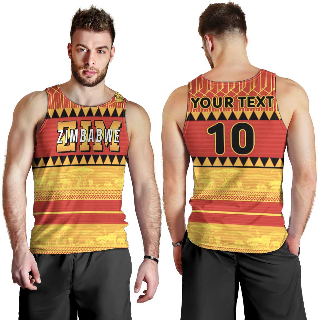 Custom Zimbabwe Cricket Men Tank Top African Heritage Stripes Style - Wonder Print Shop