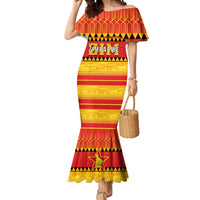Custom Zimbabwe Cricket Mermaid Dress African Heritage Stripes Style - Wonder Print Shop