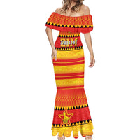 Custom Zimbabwe Cricket Mermaid Dress African Heritage Stripes Style - Wonder Print Shop