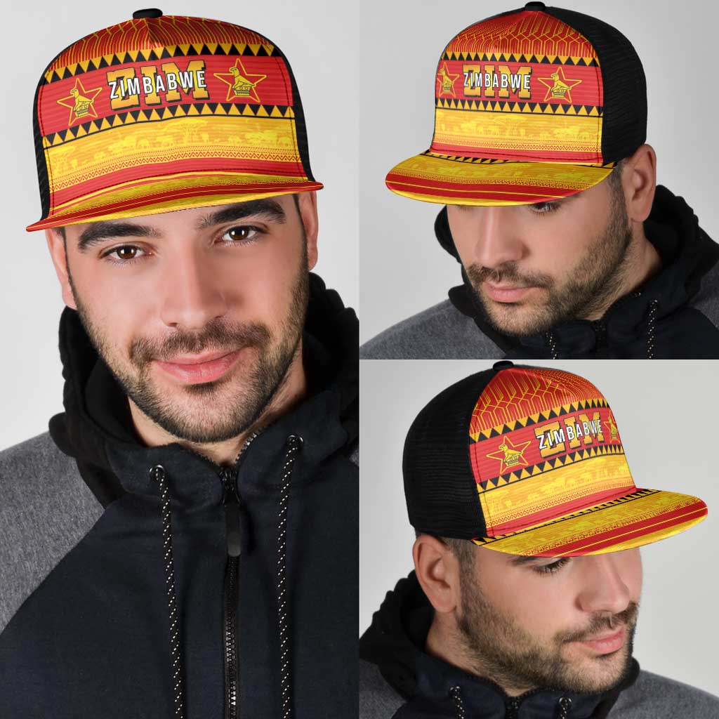 Zimbabwe Cricket Mesh Trucker Cap African Heritage Stripes Style - Wonder Print Shop