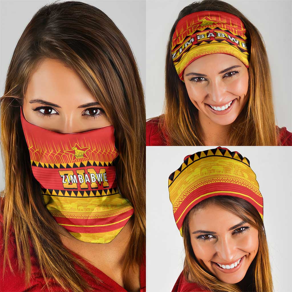 Zimbabwe Cricket Neck Gaiter African Heritage Stripes Style - Wonder Print Shop