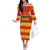Custom Zimbabwe Cricket Off The Shoulder Long Sleeve Dress African Heritage Stripes Style - Wonder Print Shop