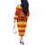 Custom Zimbabwe Cricket Off The Shoulder Long Sleeve Dress African Heritage Stripes Style - Wonder Print Shop