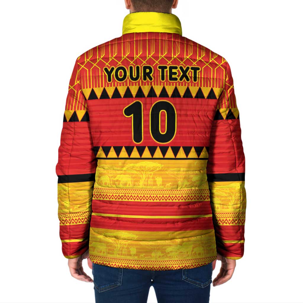 Custom Zimbabwe Cricket Padded Jacket African Heritage Stripes Style - Wonder Print Shop