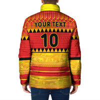 Custom Zimbabwe Cricket Padded Jacket African Heritage Stripes Style - Wonder Print Shop
