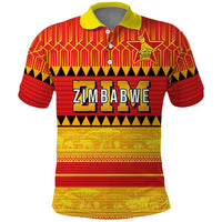 Custom Zimbabwe Cricket Polo Shirt African Heritage Stripes Style - Wonder Print Shop