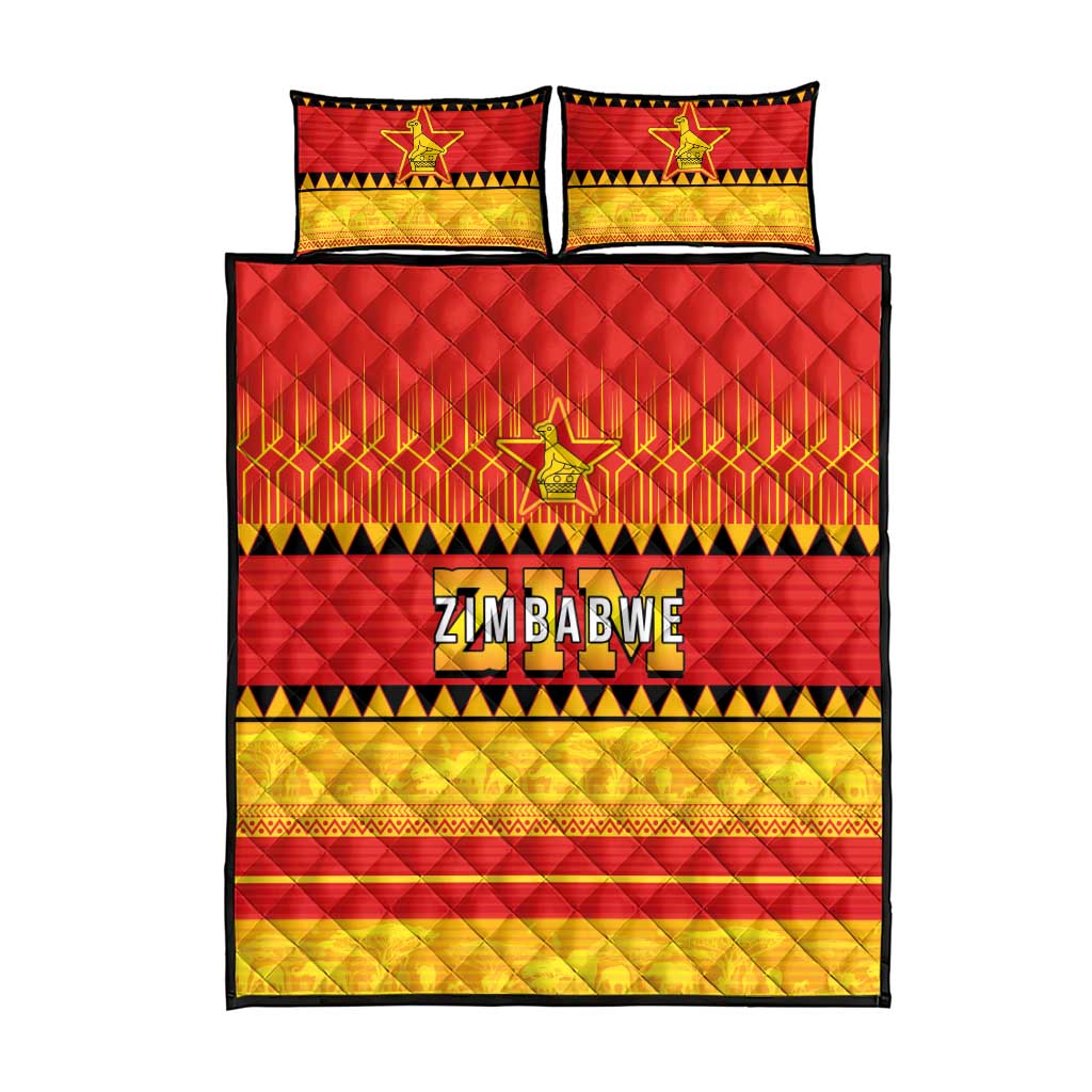 Zimbabwe Cricket Quilt Bed Set African Heritage Stripes Style - Wonder Print Shop