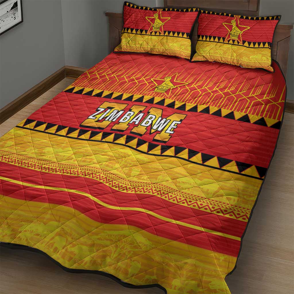 Zimbabwe Cricket Quilt Bed Set African Heritage Stripes Style - Wonder Print Shop