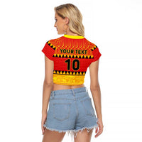 Custom Zimbabwe Cricket Raglan Cropped T Shirt African Heritage Stripes Style - Wonder Print Shop