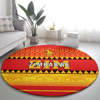 Zimbabwe Cricket Round Carpet African Heritage Stripes Style - Wonder Print Shop