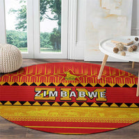 Zimbabwe Cricket Round Carpet African Heritage Stripes Style - Wonder Print Shop
