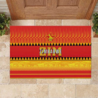 Zimbabwe Cricket Rubber Doormat African Heritage Stripes Style - Wonder Print Shop