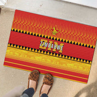 Zimbabwe Cricket Rubber Doormat African Heritage Stripes Style - Wonder Print Shop