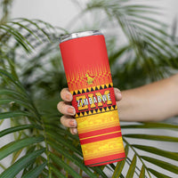 Custom Zimbabwe Cricket Skinny Tumbler African Heritage Stripes Style - Wonder Print Shop