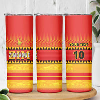 Custom Zimbabwe Cricket Skinny Tumbler African Heritage Stripes Style - Wonder Print Shop