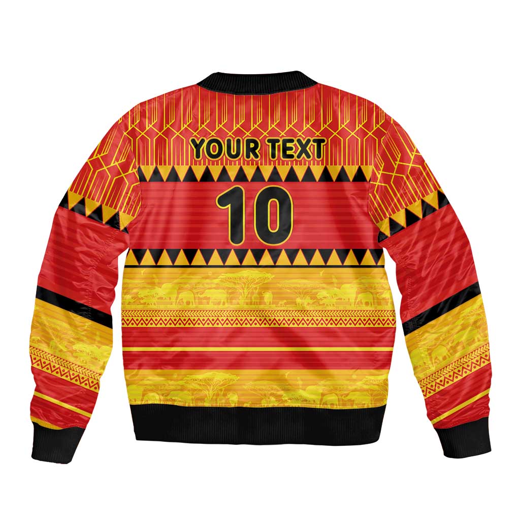 Custom Zimbabwe Cricket Sleeve Zip Bomber Jacket African Heritage Stripes Style - Wonder Print Shop