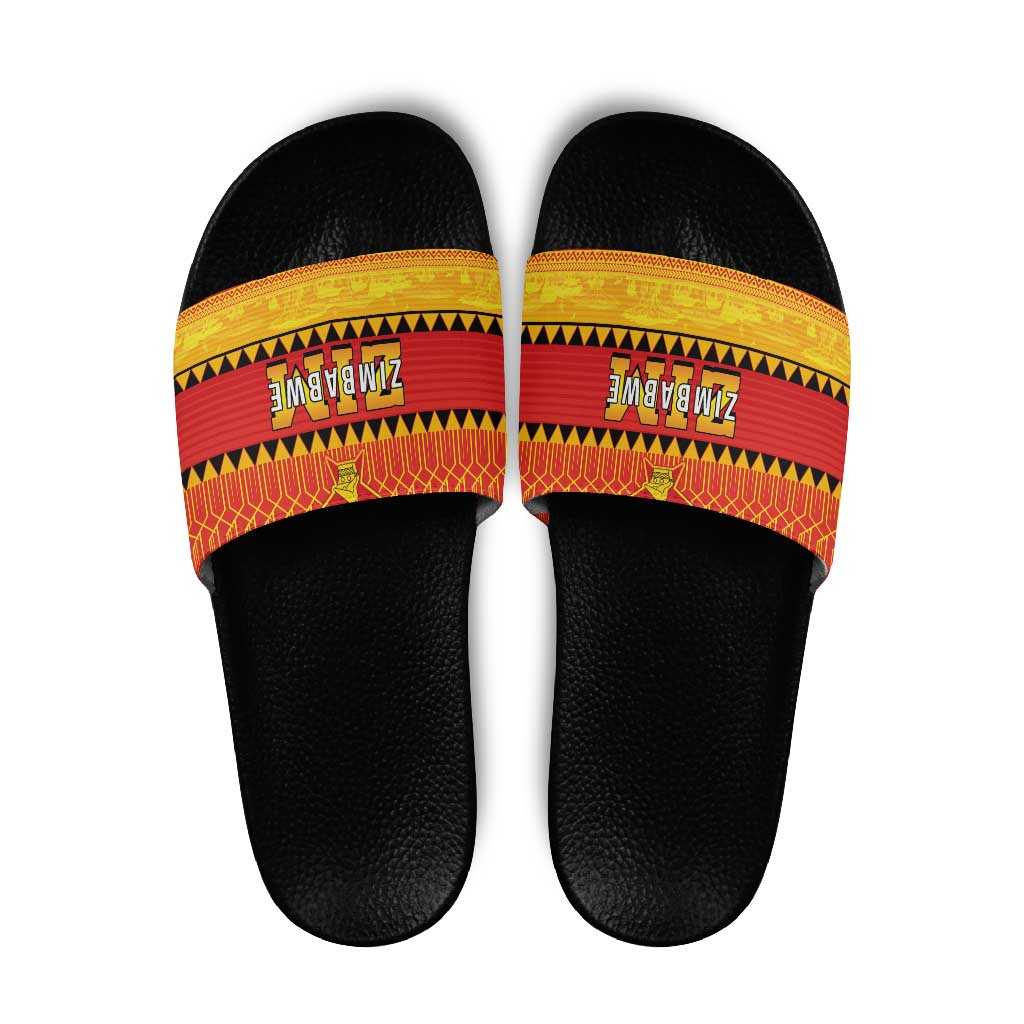 Zimbabwe Cricket Slide Sandals African Heritage Stripes Style - Wonder Print Shop