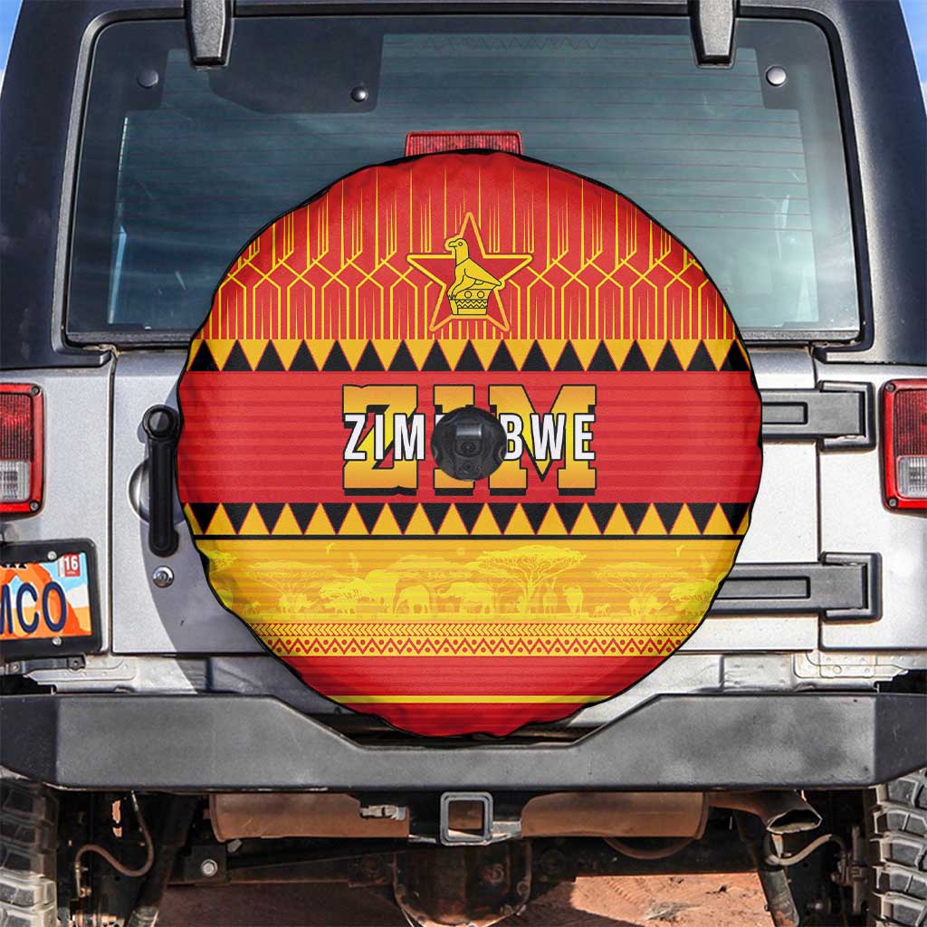 Zimbabwe Cricket Spare Tire Cover African Heritage Stripes Style - Wonder Print Shop