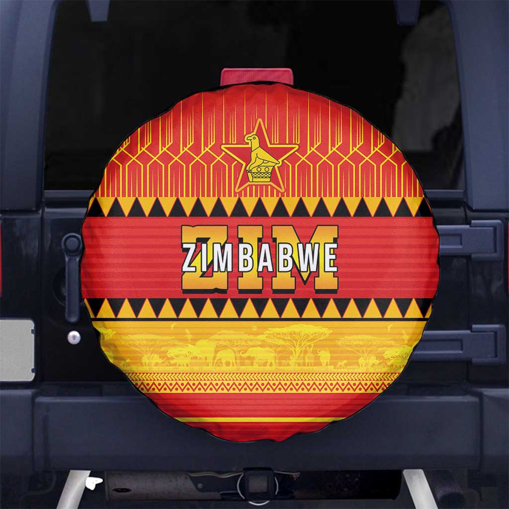 Zimbabwe Cricket Spare Tire Cover African Heritage Stripes Style - Wonder Print Shop