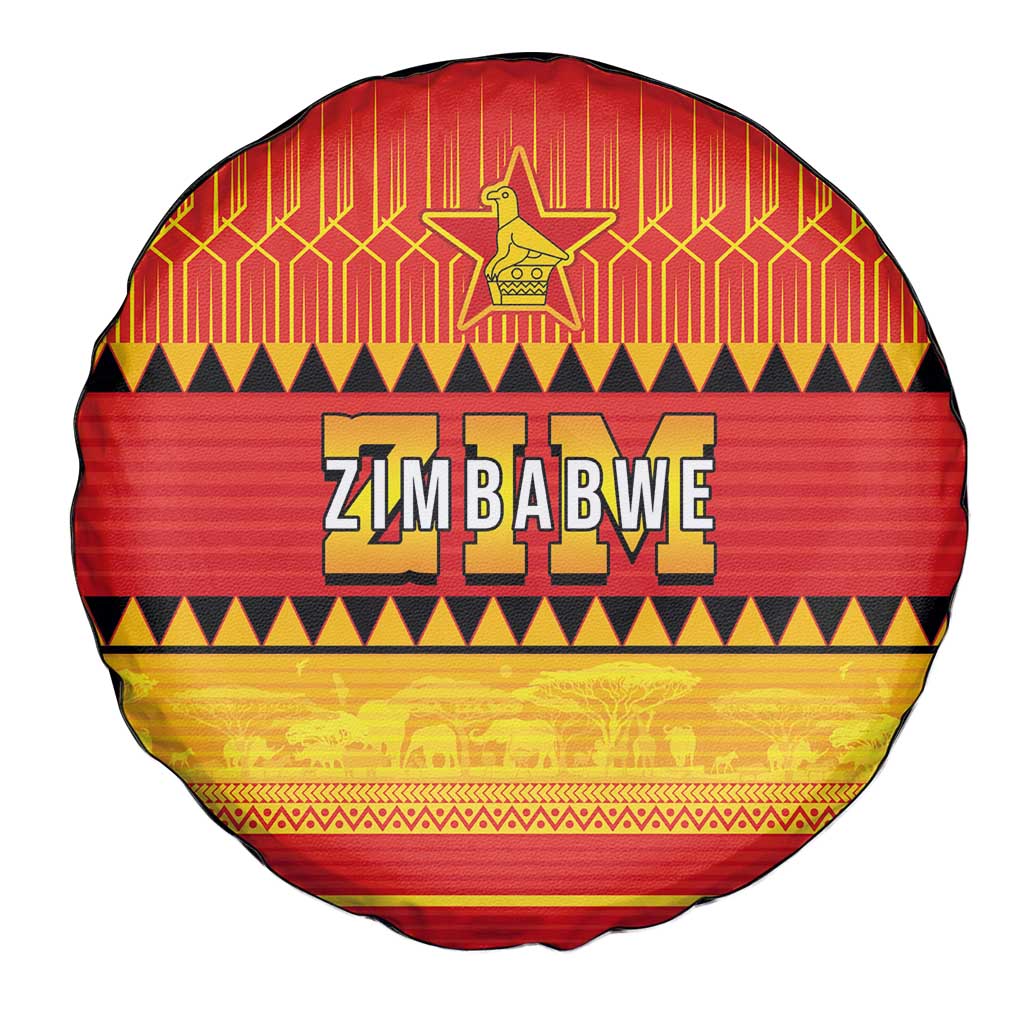 Zimbabwe Cricket Spare Tire Cover African Heritage Stripes Style - Wonder Print Shop