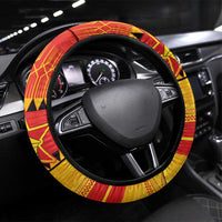 Zimbabwe Cricket Steering Wheel Cover African Heritage Stripes Style - Wonder Print Shop