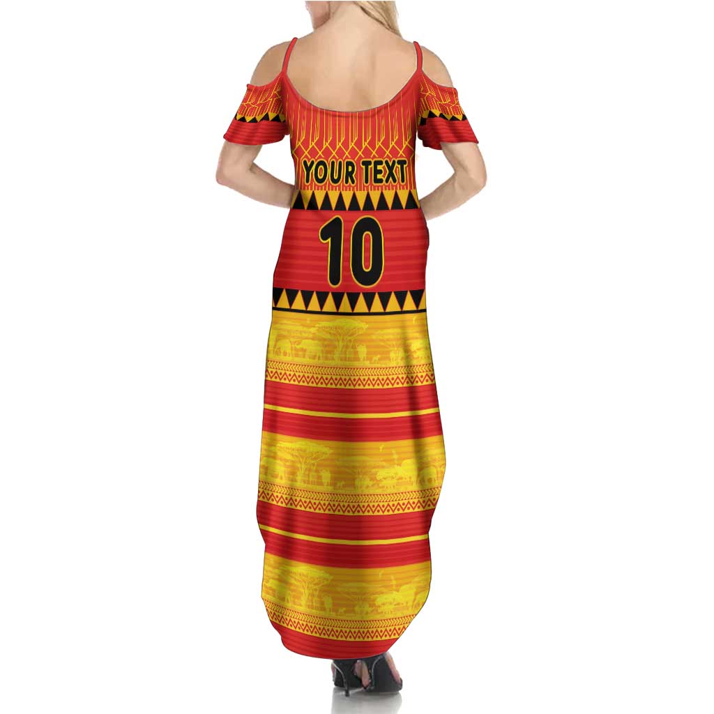 Custom Zimbabwe Cricket Summer Maxi Dress African Heritage Stripes Style - Wonder Print Shop