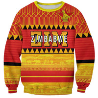 Custom Zimbabwe Cricket Sweatshirt African Heritage Stripes Style - Wonder Print Shop