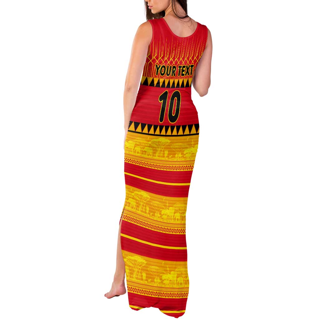 Custom Zimbabwe Cricket Tank Maxi Dress African Heritage Stripes Style - Wonder Print Shop