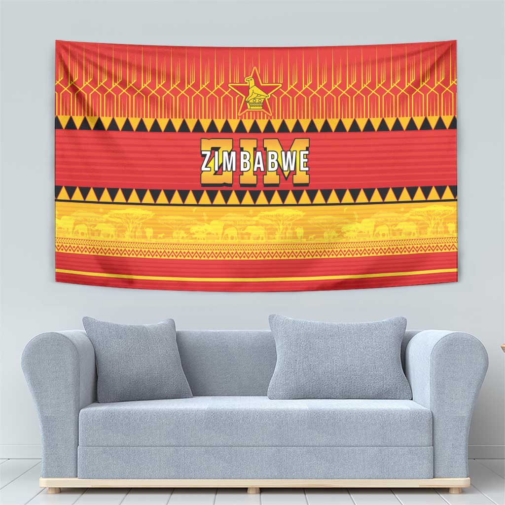 Zimbabwe Cricket Tapestry African Heritage Stripes Style - Wonder Print Shop