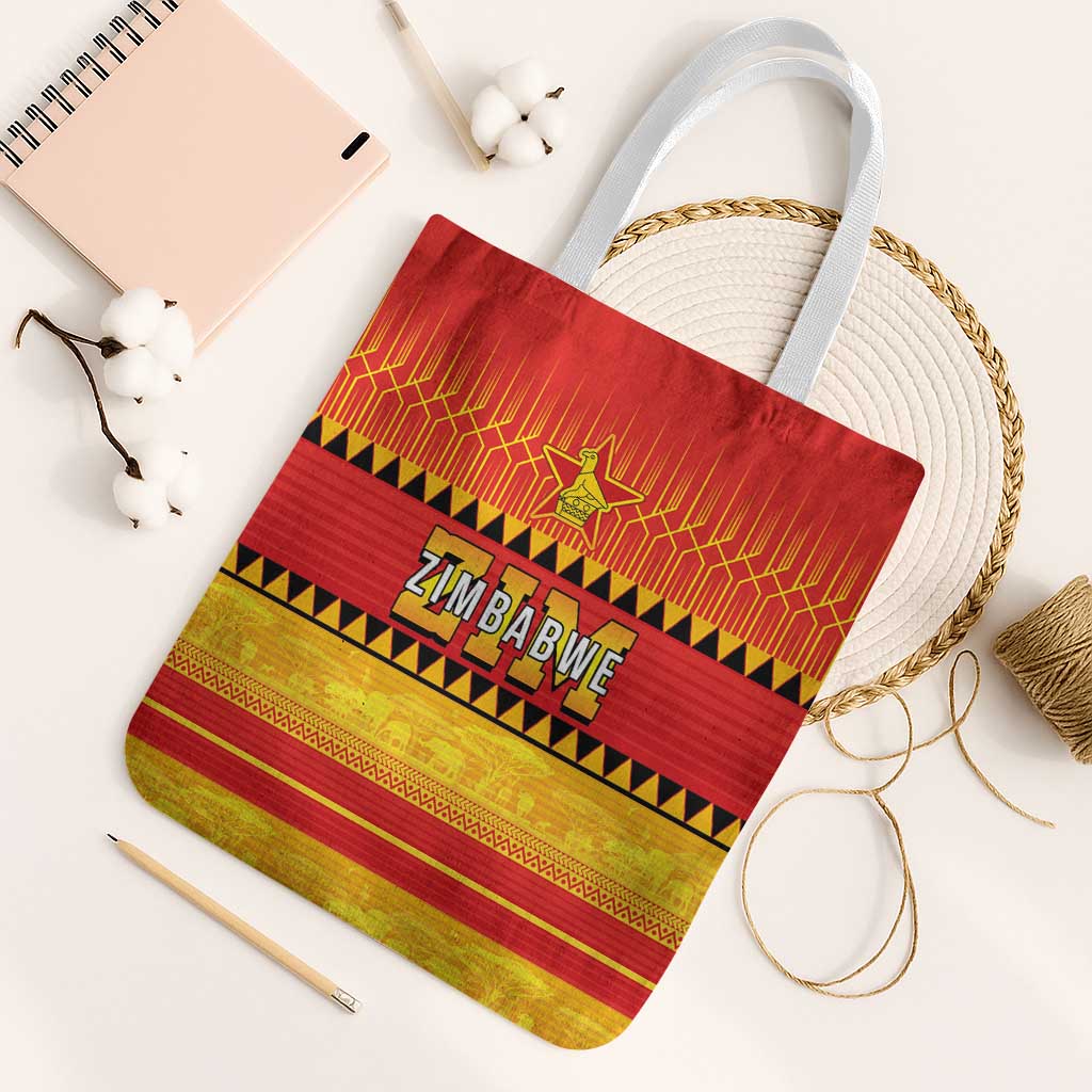 Zimbabwe Cricket Tote Bag African Heritage Stripes Style - Wonder Print Shop