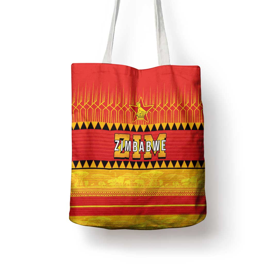 Zimbabwe Cricket Tote Bag African Heritage Stripes Style - Wonder Print Shop