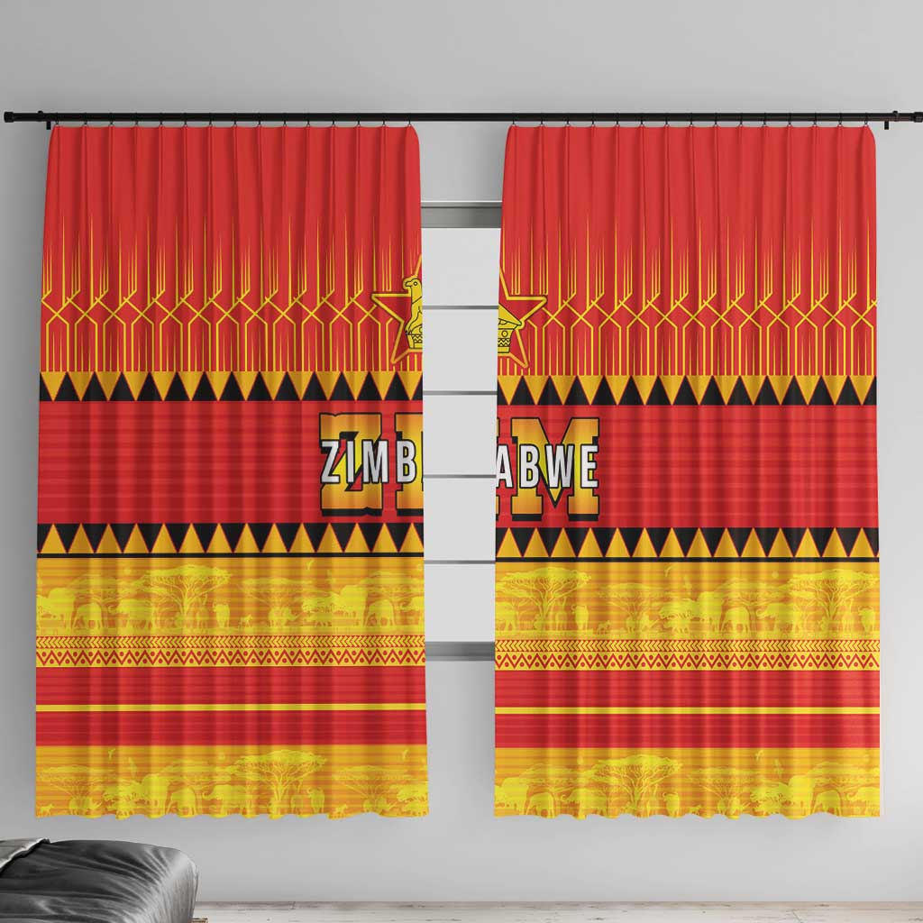Zimbabwe Cricket Window Curtain African Heritage Stripes Style - Wonder Print Shop