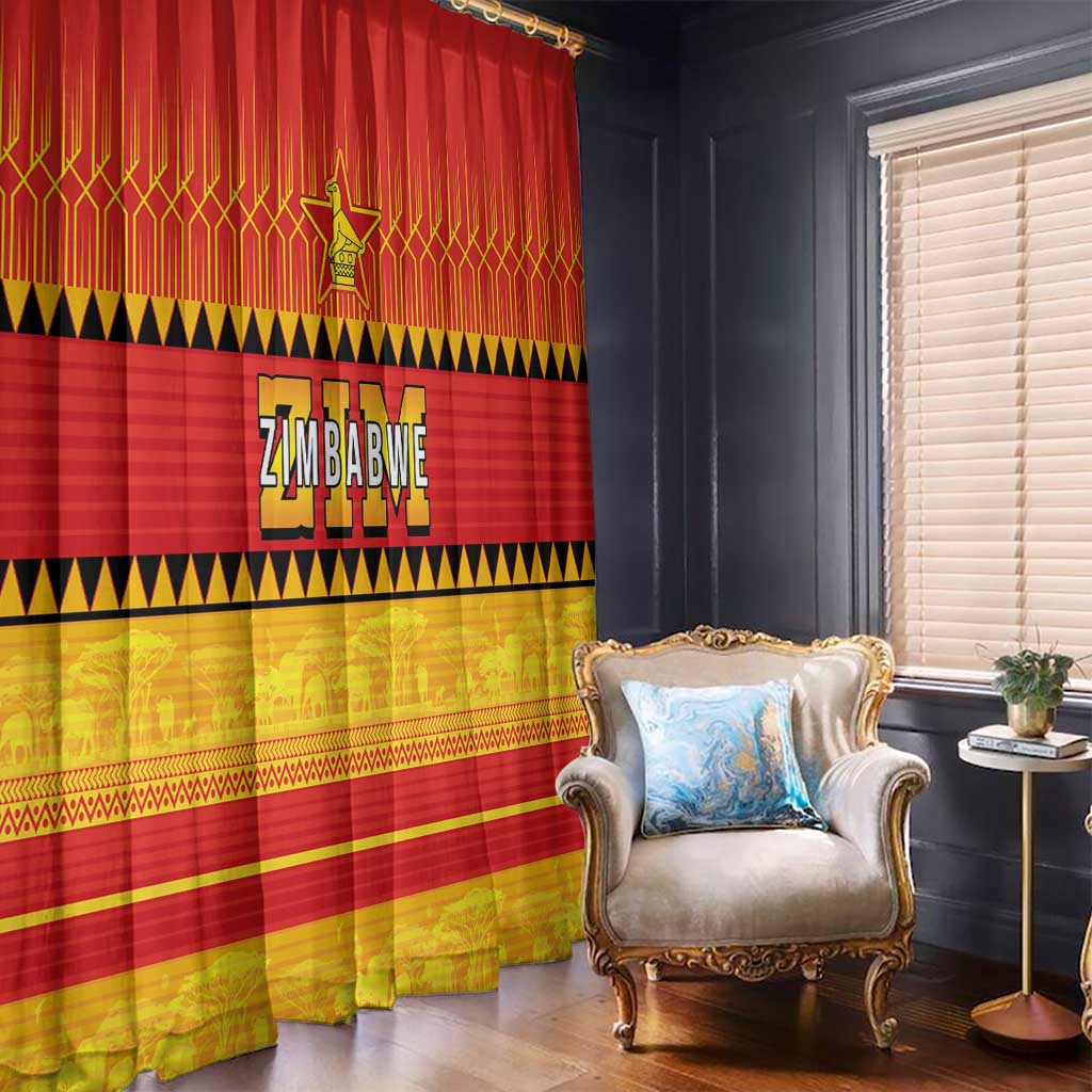Zimbabwe Cricket Window Curtain African Heritage Stripes Style - Wonder Print Shop