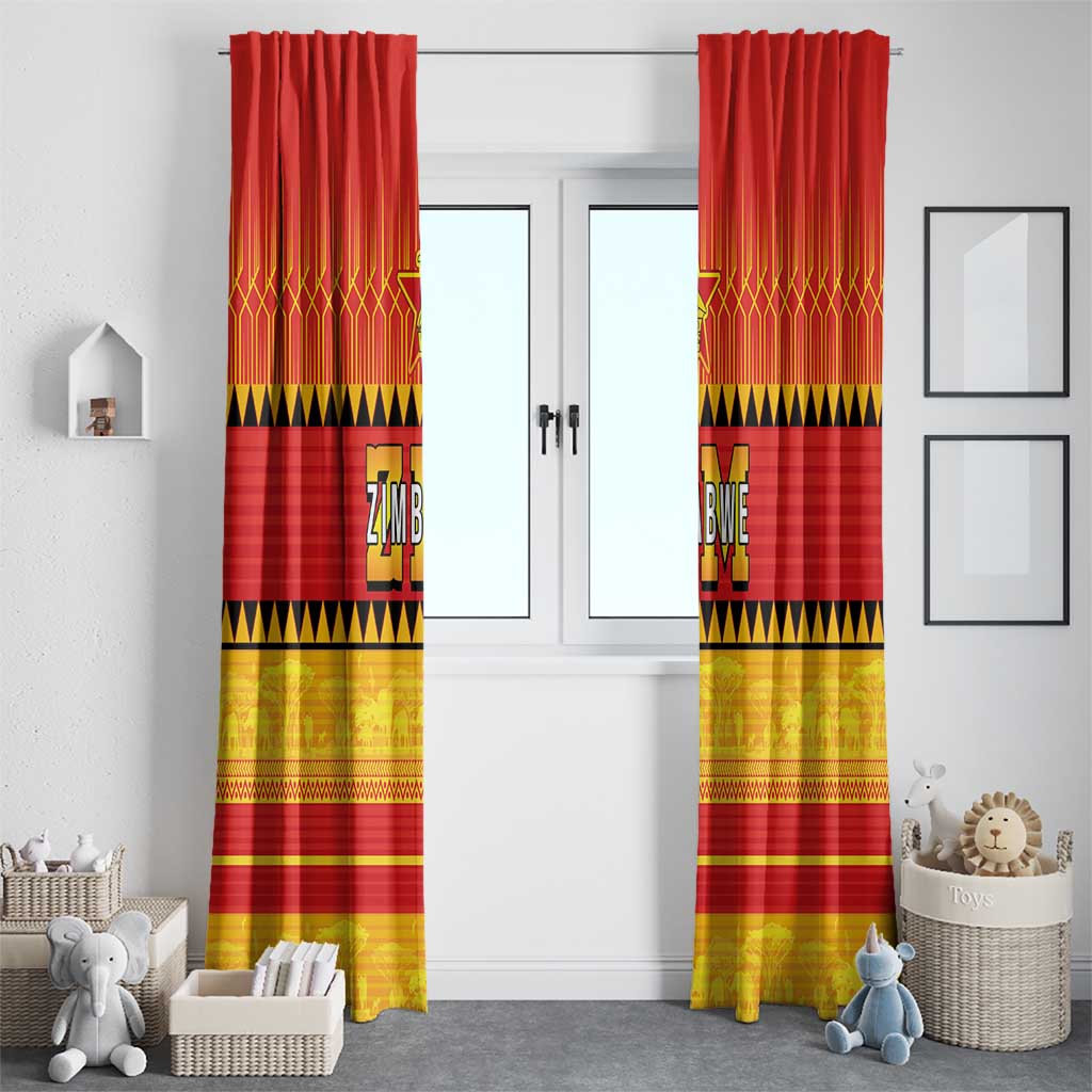 Zimbabwe Cricket Window Curtain African Heritage Stripes Style - Wonder Print Shop