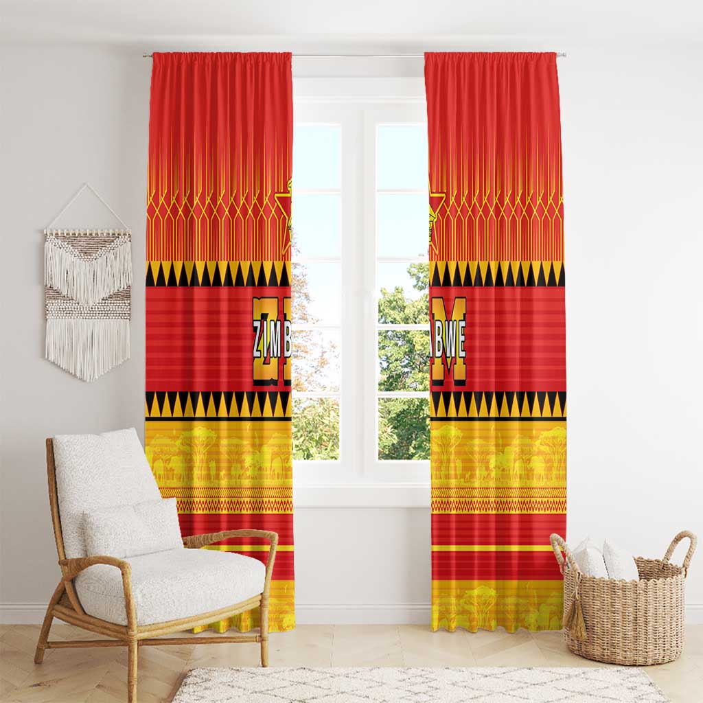 Zimbabwe Cricket Window Curtain African Heritage Stripes Style - Wonder Print Shop