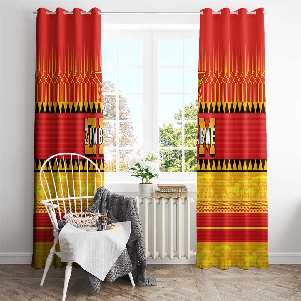 Zimbabwe Cricket Window Curtain African Heritage Stripes Style - Wonder Print Shop