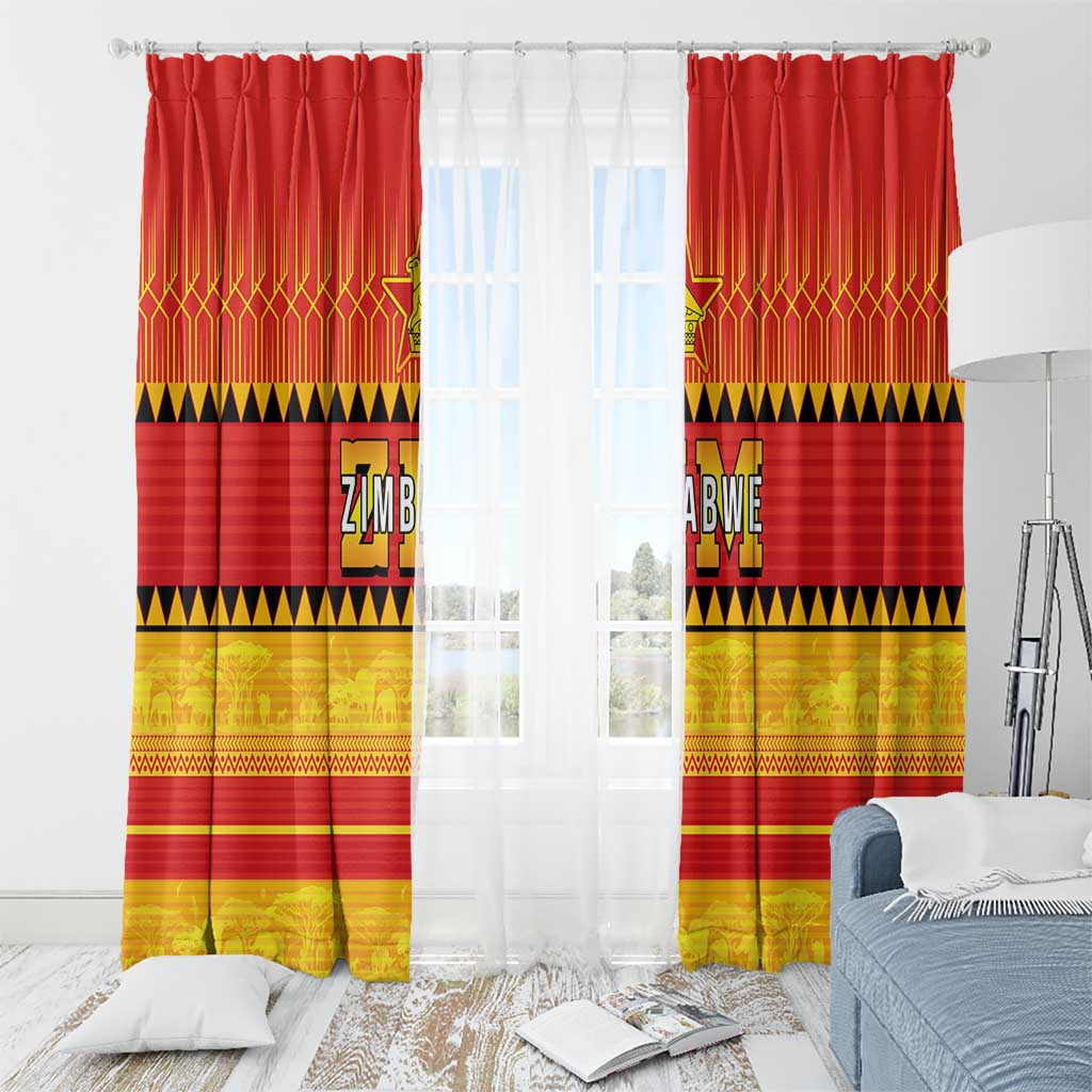 Zimbabwe Cricket Window Curtain African Heritage Stripes Style - Wonder Print Shop