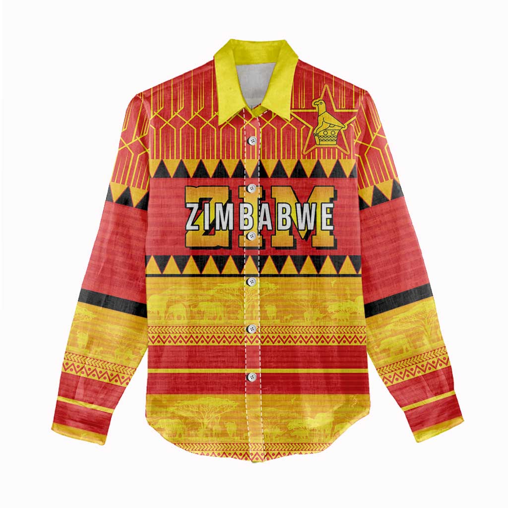 Custom Zimbabwe Cricket Women Casual Shirt African Heritage Stripes Style - Wonder Print Shop