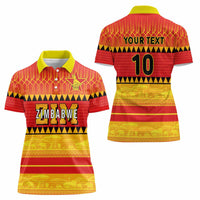 Custom Zimbabwe Cricket Women Polo Shirt African Heritage Stripes Style - Wonder Print Shop