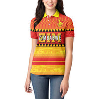 Custom Zimbabwe Cricket Women Polo Shirt African Heritage Stripes Style - Wonder Print Shop