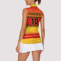 Custom Zimbabwe Cricket Women Sleeveless Polo Shirt African Heritage Stripes Style - Wonder Print Shop