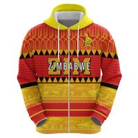 Custom Zimbabwe Cricket Zip Hoodie African Heritage Stripes Style - Wonder Print Shop
