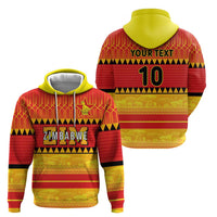 Custom Zimbabwe Cricket Zip Hoodie African Heritage Stripes Style - Wonder Print Shop