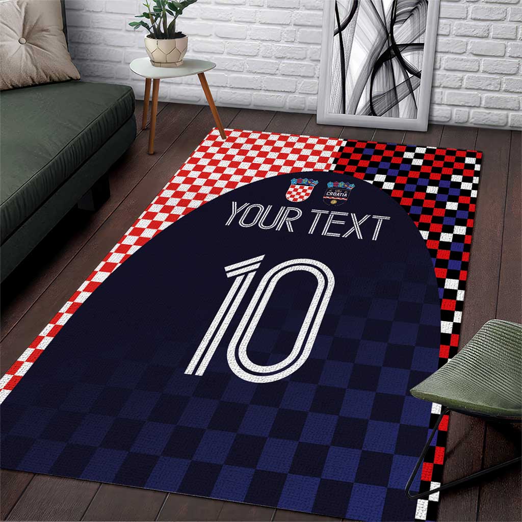 Custom Croatia Football Go Checkered Ones Area Rug