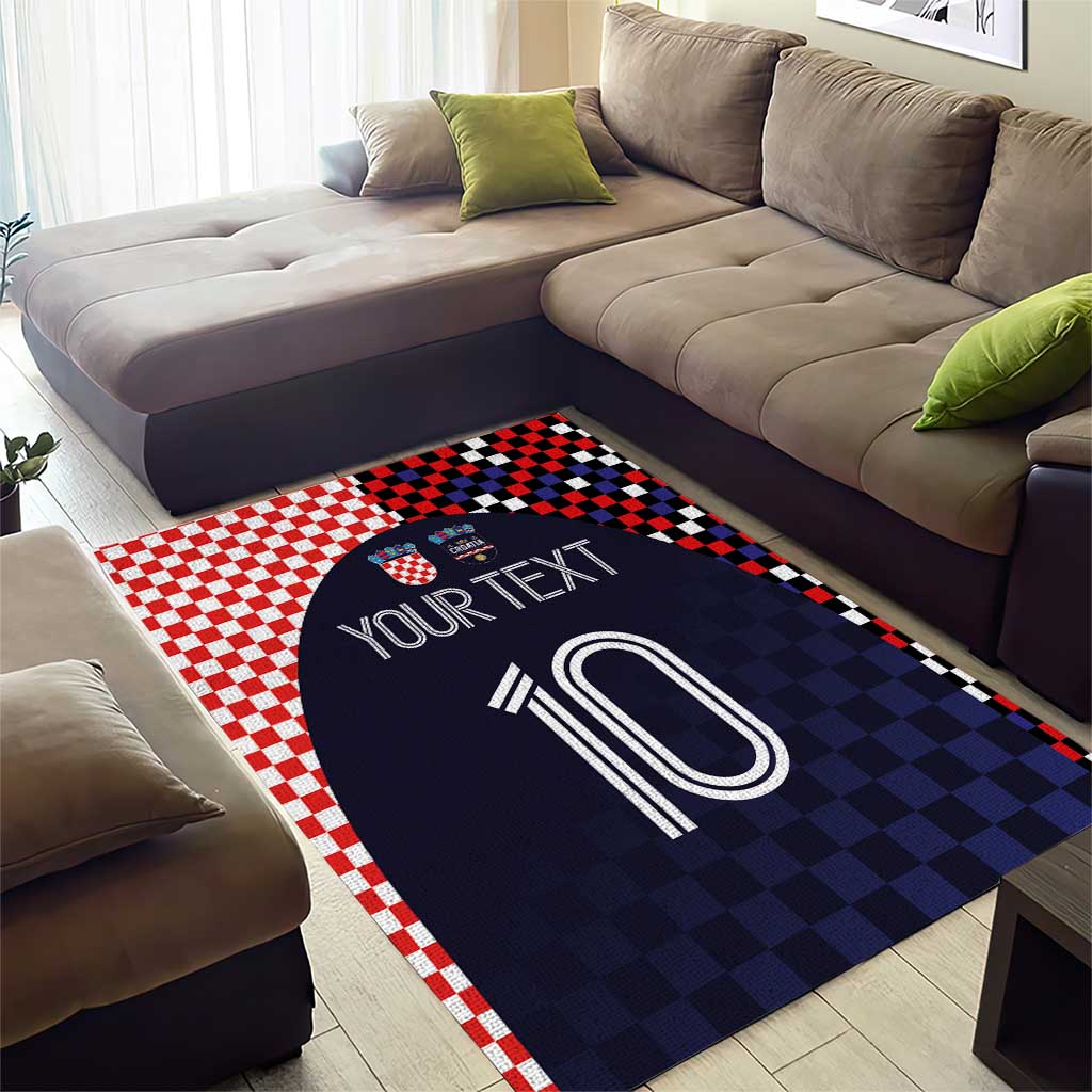 Custom Croatia Football Go Checkered Ones Area Rug
