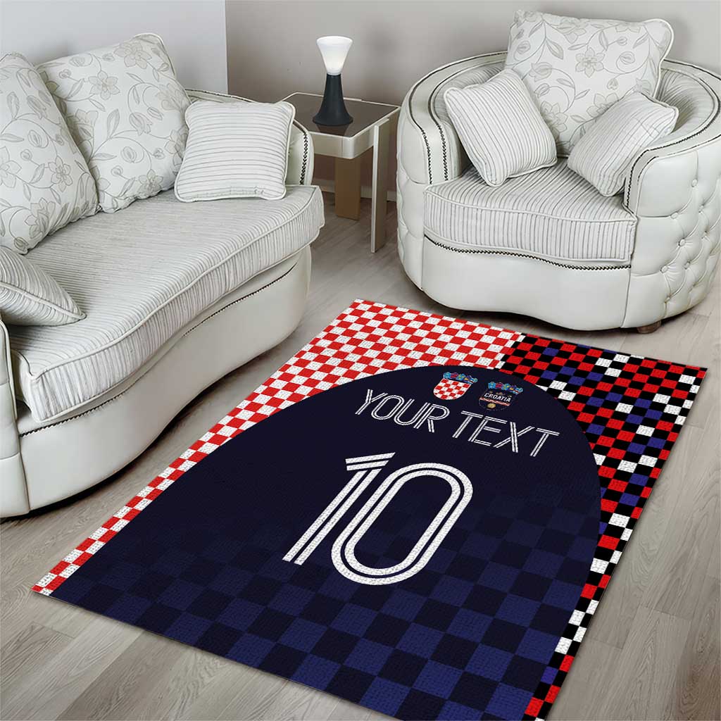 Custom Croatia Football Go Checkered Ones Area Rug